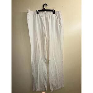 Isle Bay Linens white linen pants size 36